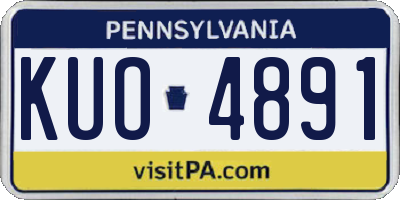 PA license plate KUO4891