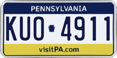 PA license plate KUO4911