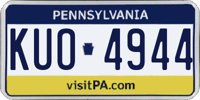PA license plate KUO4944
