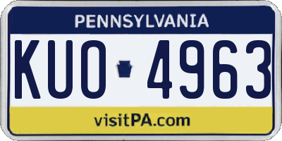 PA license plate KUO4963