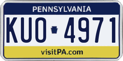 PA license plate KUO4971
