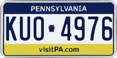 PA license plate KUO4976