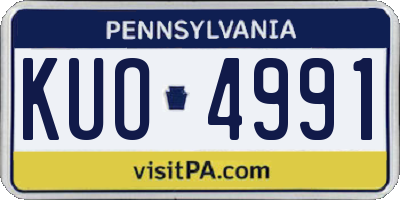 PA license plate KUO4991