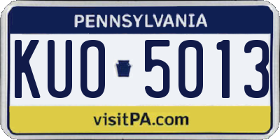 PA license plate KUO5013