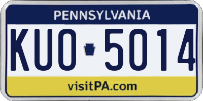 PA license plate KUO5014