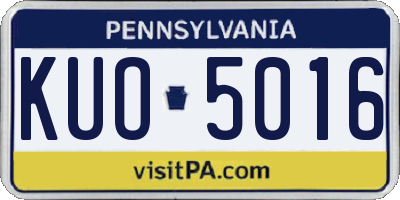 PA license plate KUO5016