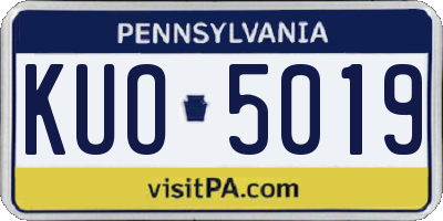PA license plate KUO5019