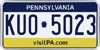 PA license plate KUO5023