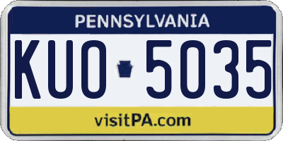 PA license plate KUO5035