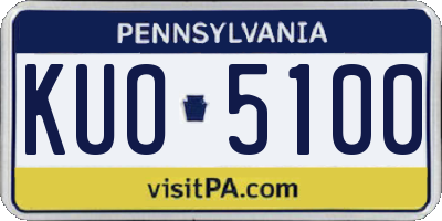PA license plate KUO5100