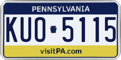 PA license plate KUO5115