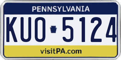 PA license plate KUO5124