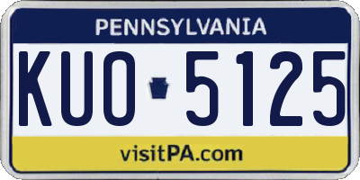 PA license plate KUO5125