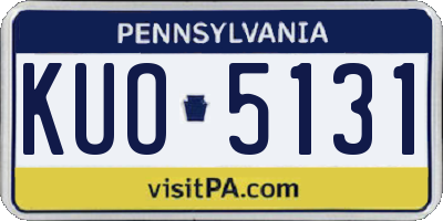 PA license plate KUO5131