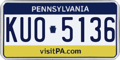 PA license plate KUO5136