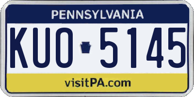 PA license plate KUO5145