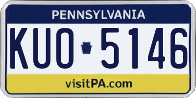 PA license plate KUO5146