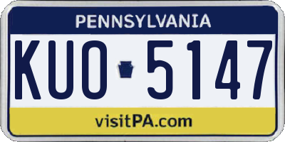 PA license plate KUO5147
