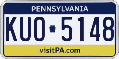 PA license plate KUO5148