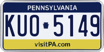 PA license plate KUO5149