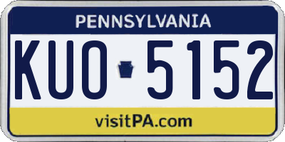 PA license plate KUO5152