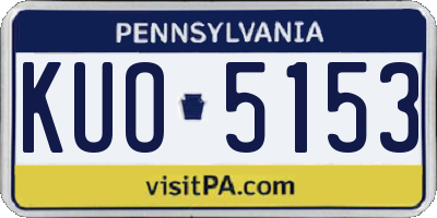 PA license plate KUO5153