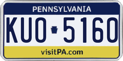PA license plate KUO5160