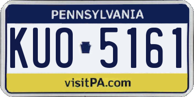 PA license plate KUO5161