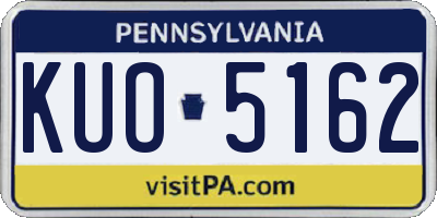 PA license plate KUO5162