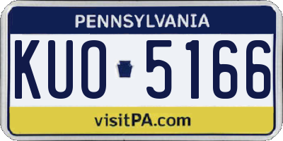 PA license plate KUO5166