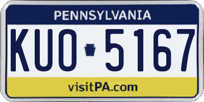 PA license plate KUO5167
