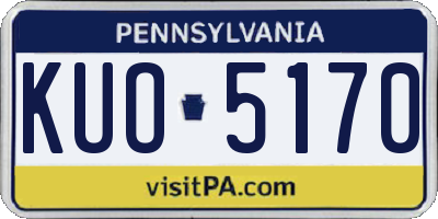 PA license plate KUO5170