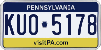 PA license plate KUO5178