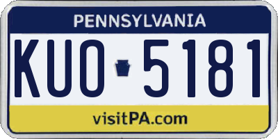 PA license plate KUO5181