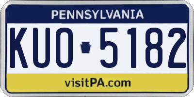 PA license plate KUO5182
