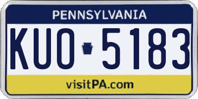 PA license plate KUO5183