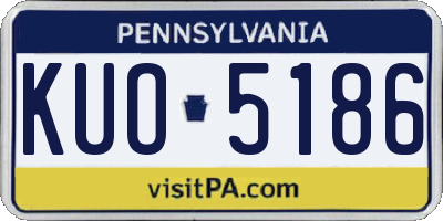 PA license plate KUO5186