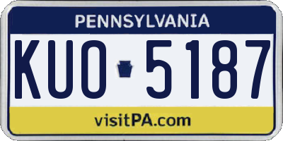 PA license plate KUO5187