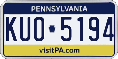 PA license plate KUO5194