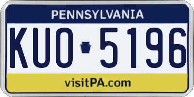 PA license plate KUO5196