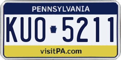 PA license plate KUO5211