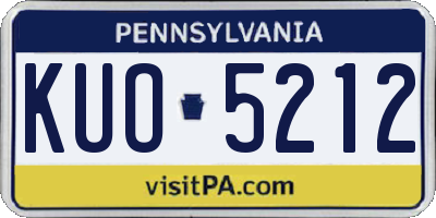PA license plate KUO5212