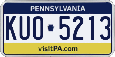 PA license plate KUO5213