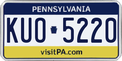 PA license plate KUO5220