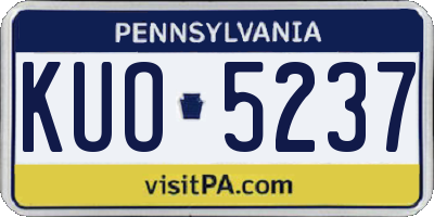 PA license plate KUO5237