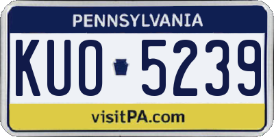PA license plate KUO5239