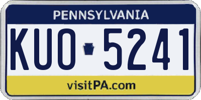 PA license plate KUO5241