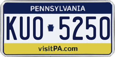 PA license plate KUO5250