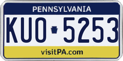 PA license plate KUO5253