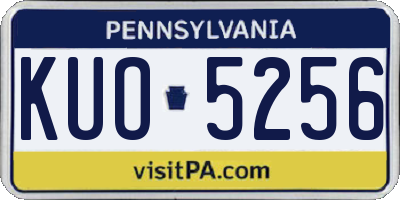 PA license plate KUO5256